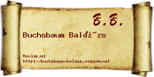 Buchsbaum Balázs névjegykártya